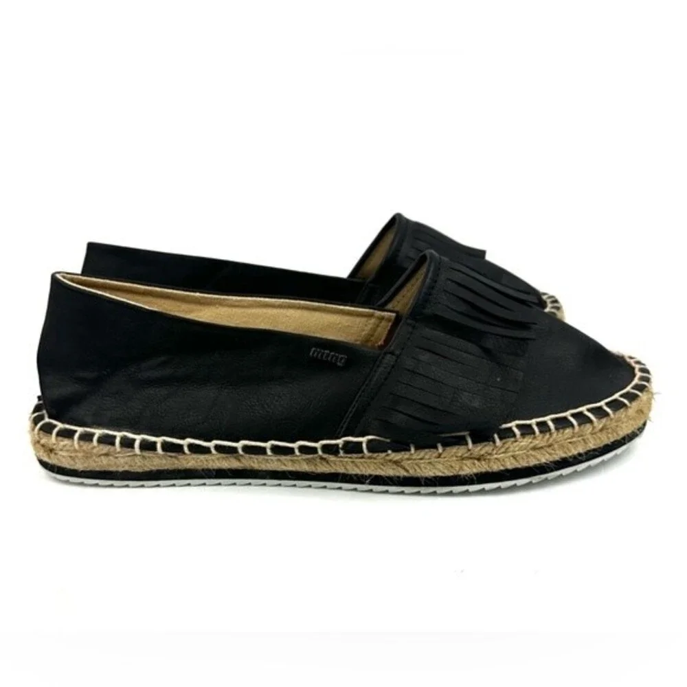 MTNG Black fringe Accent Espadrille Sz 41 (9.5)